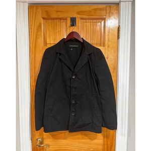 Rare Cynthia Ashby Men Black Cotton Casual Blazer Jacket Minimalist Military